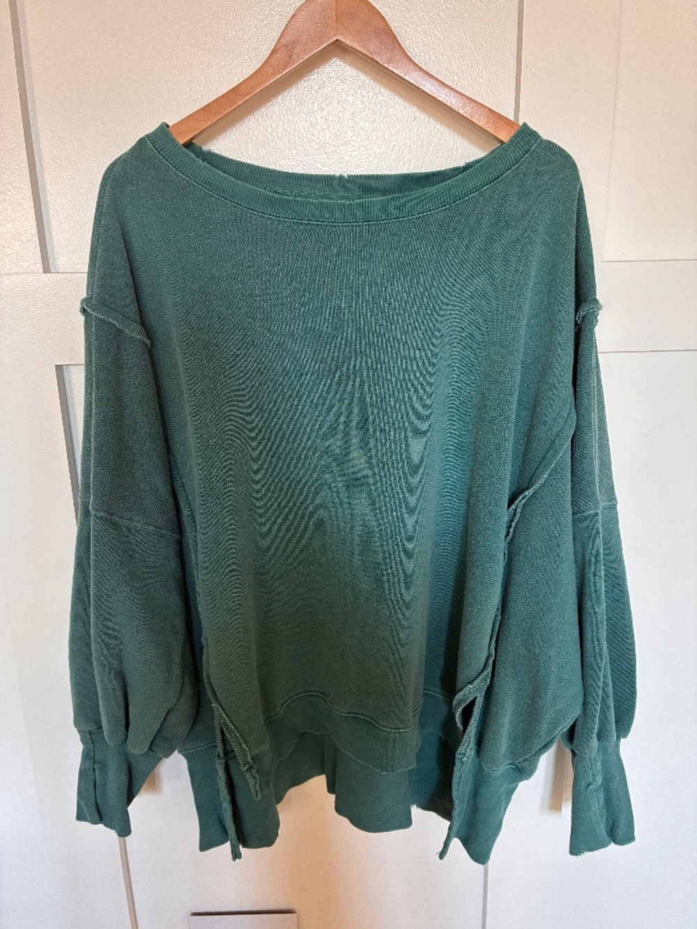Free People deep teal Camden sweatshirt